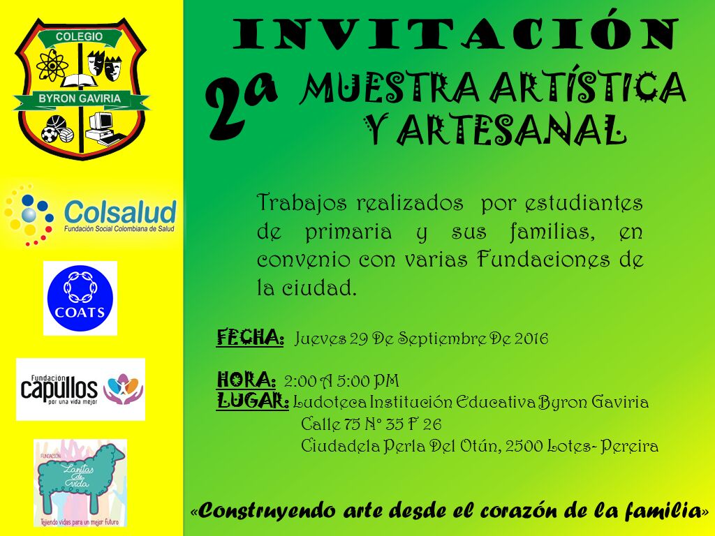 INVITACIÓN MUESTRA ARTESANAL